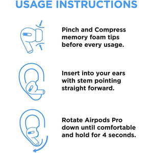 Airfome Memory Foam Replacement Premium Ear Tips for Apple AirPods Pro Wireless Earbuds